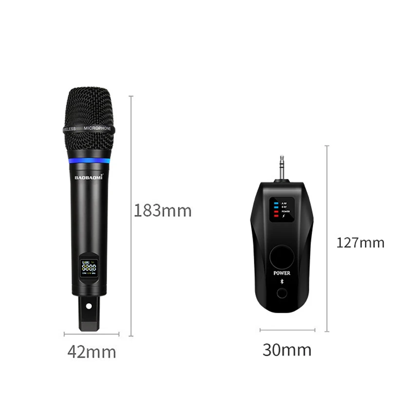 Portable Rechargeable Hand Microphone Cordless Dynamic Mic Professional