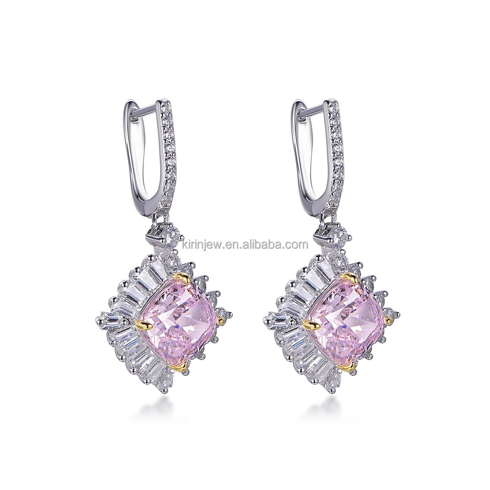 Amazon Hot Selling 925 Sterling Silver Amethyst Earrings Stud Stone Earrings Fashion Designer Earrings Popular Brands