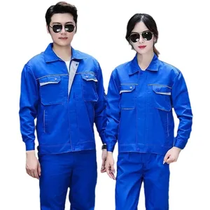 Sturdy & Wear-Resistant Construction Site Coverall Work Clothes-Dirt-Resistant Polyester Labor Protection Clothing