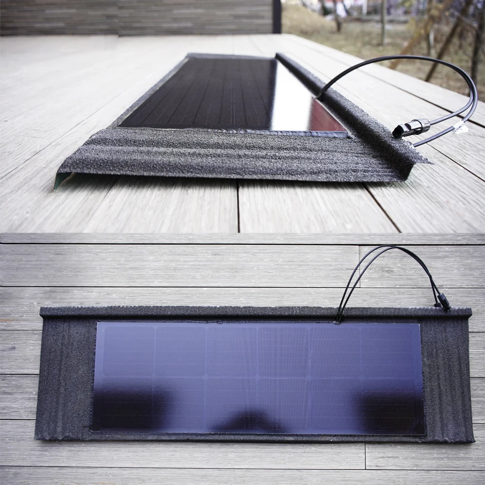 Emerging Top Energy  BIPV Solar Roof Tiles Shingles Solar Roofing System Looking for Distributors Stone Coated Metal Roofing
