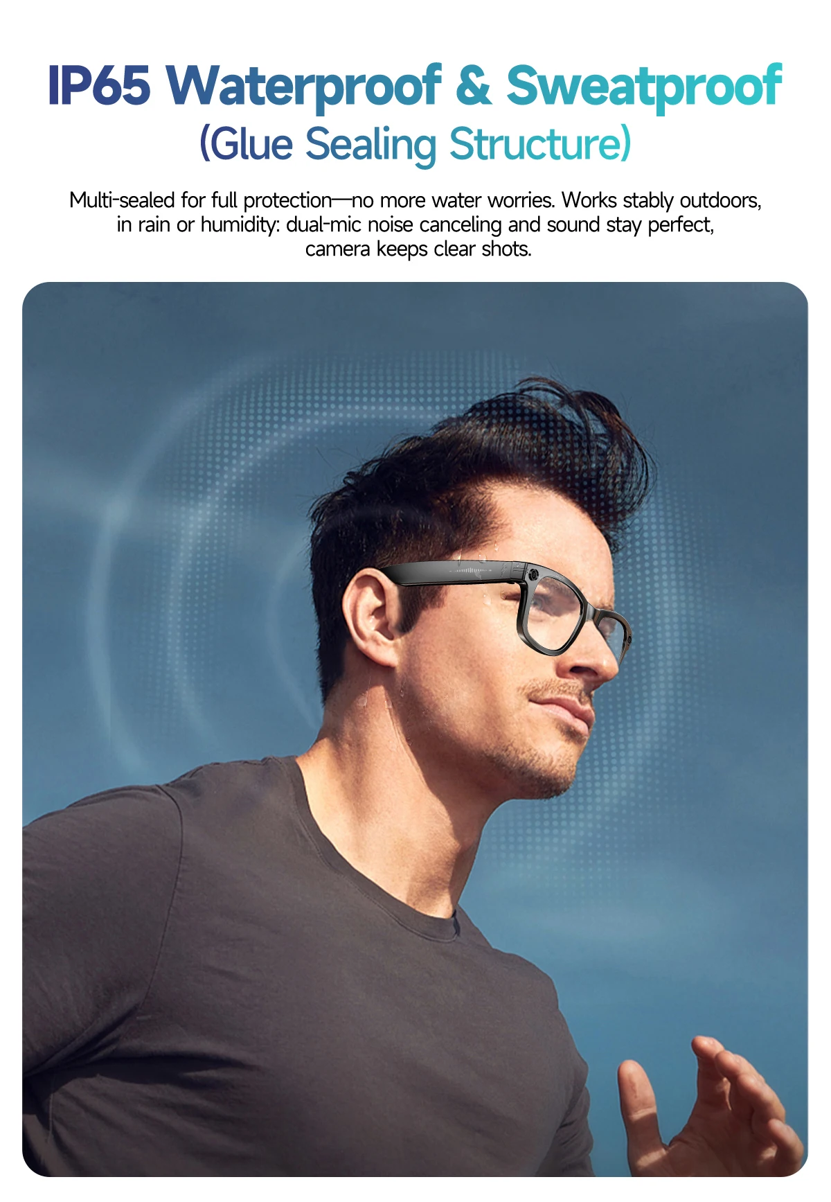 Smart Glasses with Camera ENC Noise Reduction WiFi Image Transmission AI Chatgpt Smart Glasses with Camera and BT Call