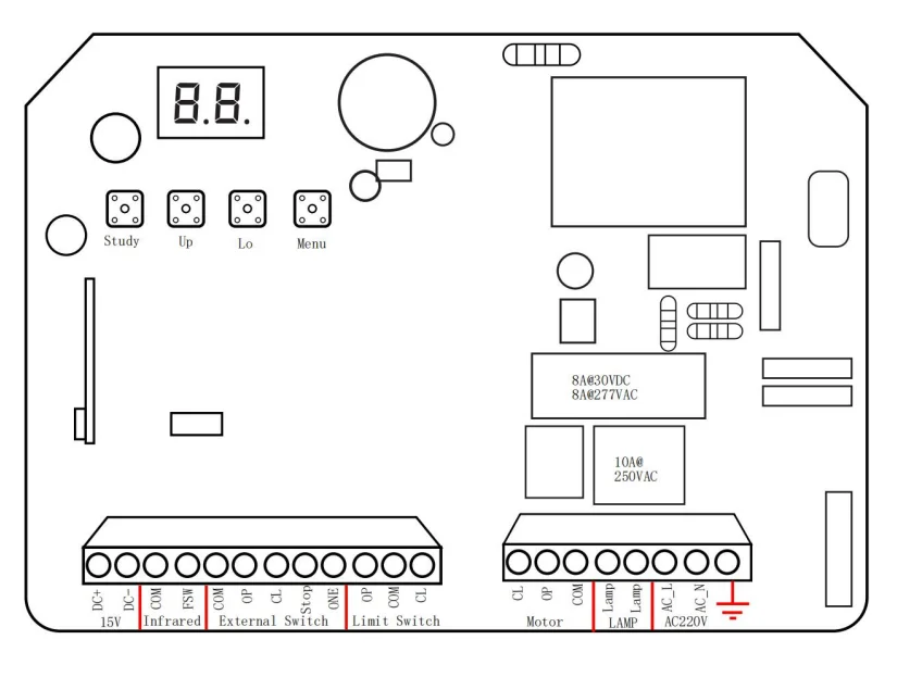 YET868-V2.0 220 110 переменного тока 433 м плата управления раздвижными воротами панель дверным контроллером для двигателя раздвижных