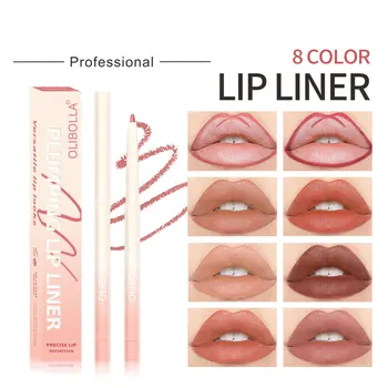 Private Label Vegan Matte 8-color Lip Liner Cruelty-Free Waterproof Line No Fading Long-lasting Lip Pencil Lipstick