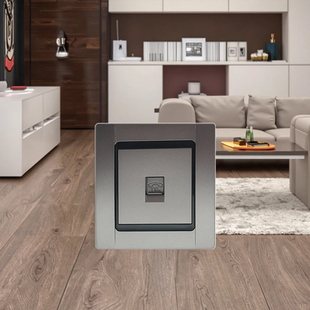 VNX Quality Wall Telephone Socket 250V Electric Socket Home Metal Outlet 10A for Home