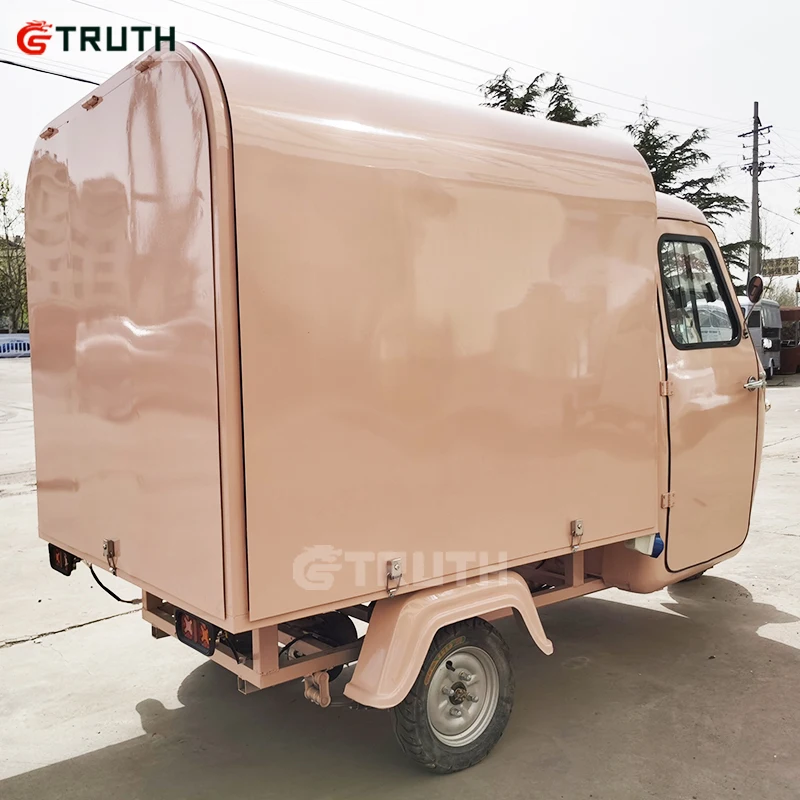 TRUTH Model Bread Oven Trailer Small Electric Outdoor Stainless Steel Mobile Coffee Tricycle 3 Wheel Food Cart