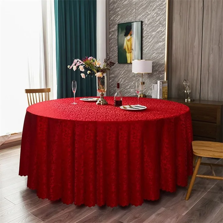 Wholesale polyester 120 inch round jacquard tablecloths for wedding banquet party events table cloth