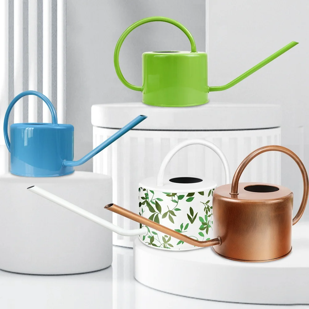 1 2 л медные садовые банки для воды с длинным носиком оцинкованная металлическая Лейка полива легким наливом гусиной шея домашних растений