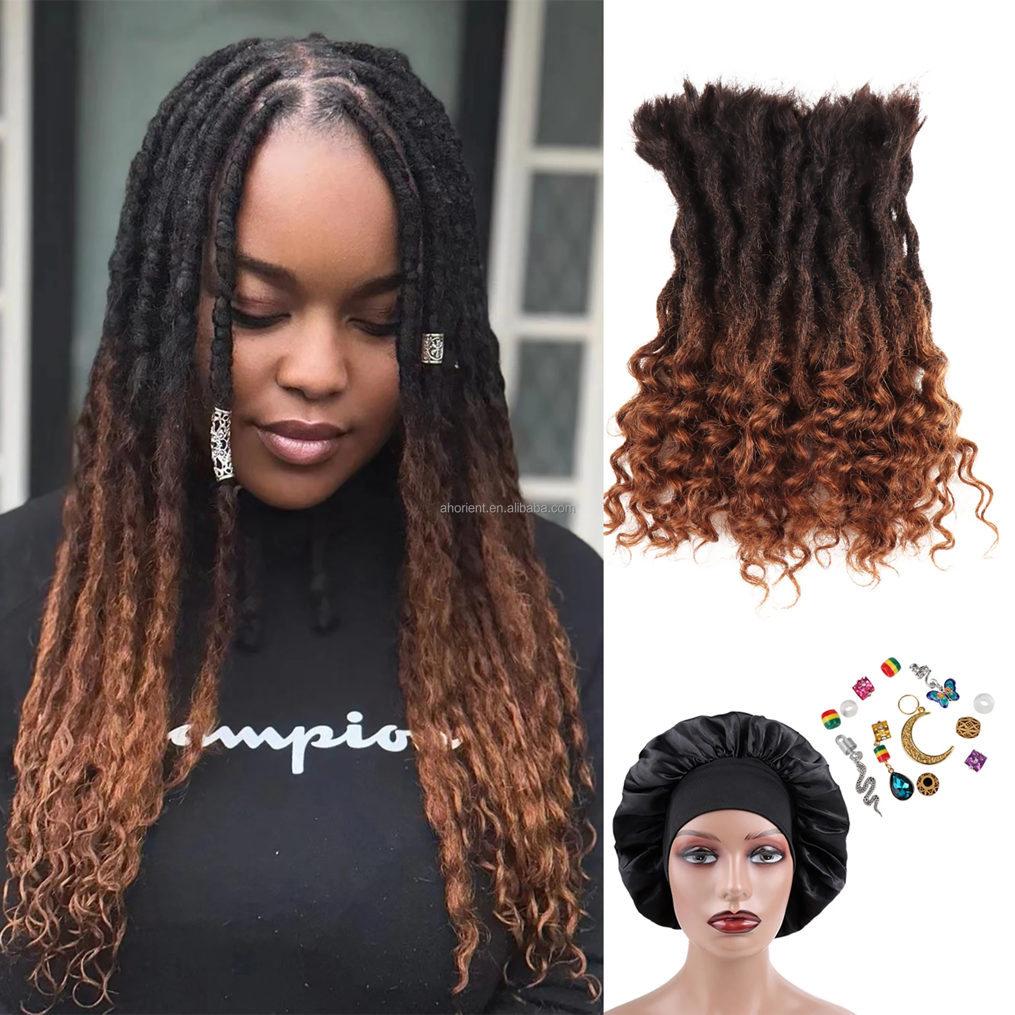 Small Dread Extensions Orientdreads Deep Goddess Locs Small Size Handmade Crochet 100% ...