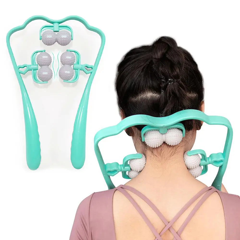 Hot Selling Plastic Handheld Manual Neck Roller Massager Portable Neck