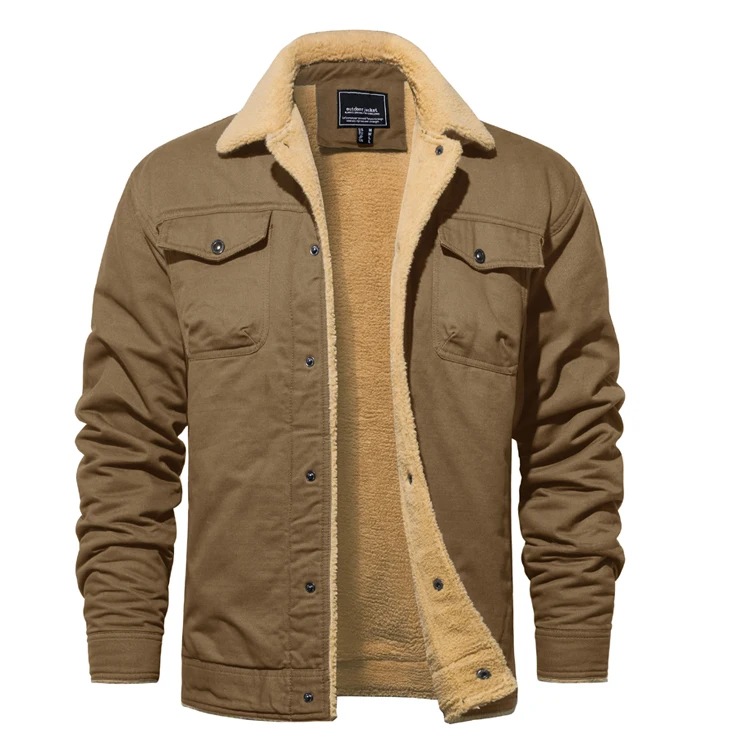 Garment Manufacturer Custom Men Trench Thermal Fleece Cargo Jacket,Turn ...