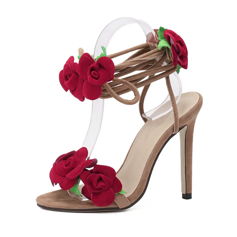red rose sandals