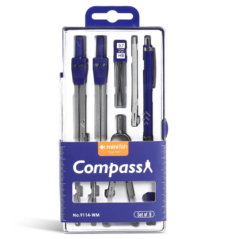 Professional Drawing Instrument Compass Geometry Box Mathematical Tools Math Set Metal