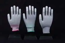 Рабочие перчатки ESD безопасные Электронные сборные безворсовые проводящие из углеродного волокна PU для