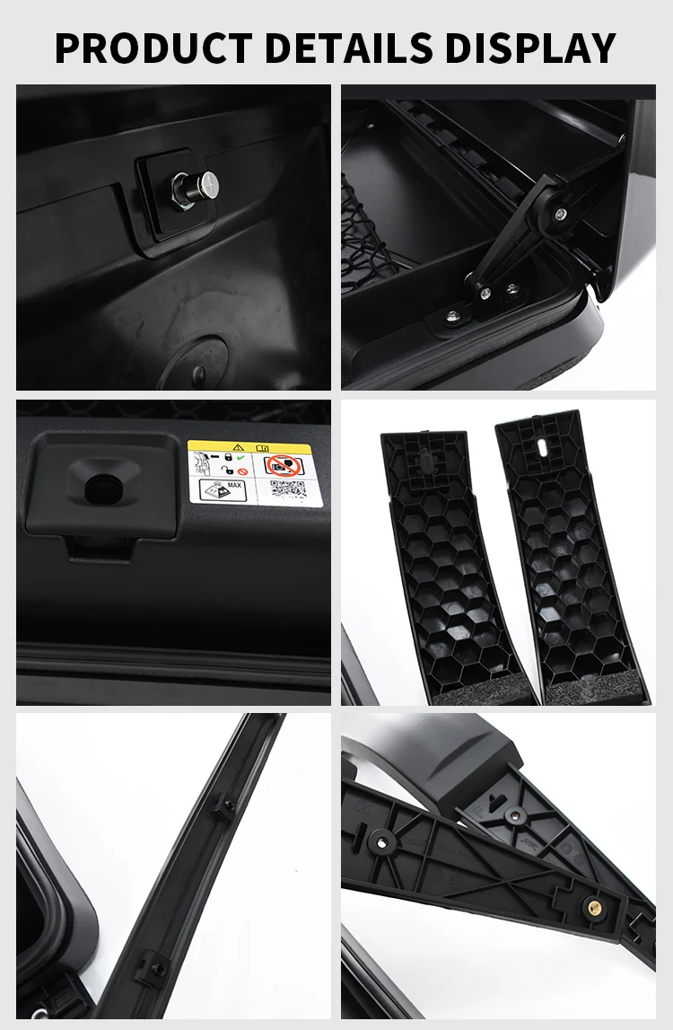 White or Black External Side Tool Equipment Box Hanging Roof Side Bag for Land Rover Defender Roof Gear 90 110 details