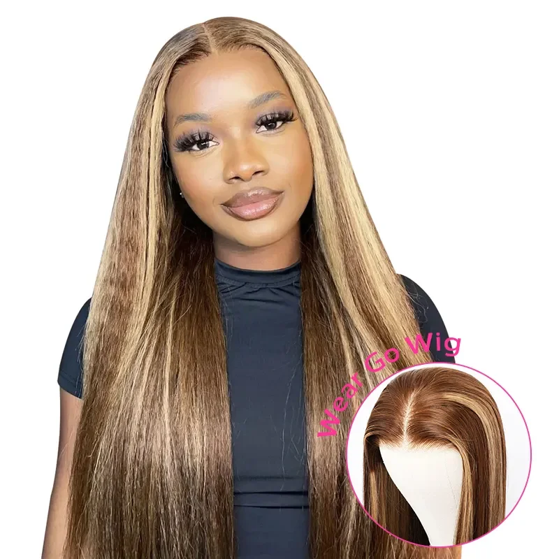 Isee Wear And Go Wig Pre Cut 4x6 13x4 Hd Lace Highlight Kinky Straight