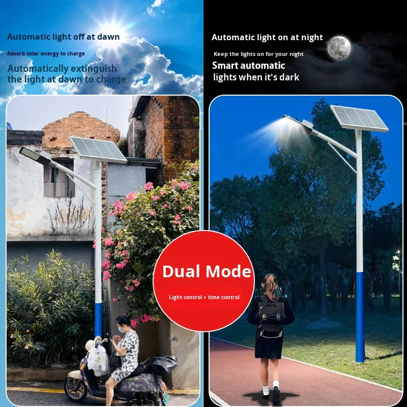 Moderne Industri Vandtæt 1000w Solgade Lampe Høj Kvalitet Sol-LED Gadelys Med Panel Udendørs Lys