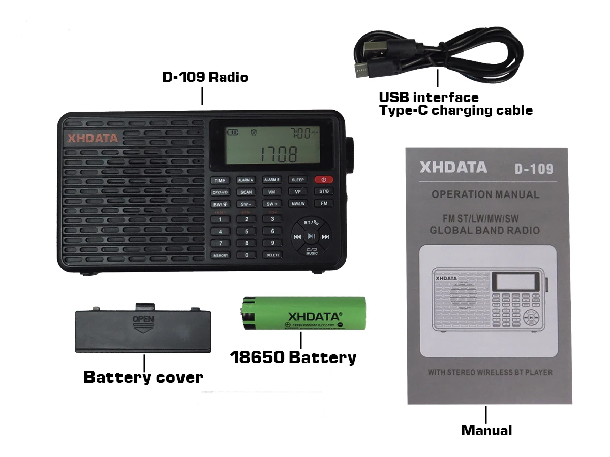 2023新製品xhdata d-109携帯用デジタルラジオbt機能は、tfカードを