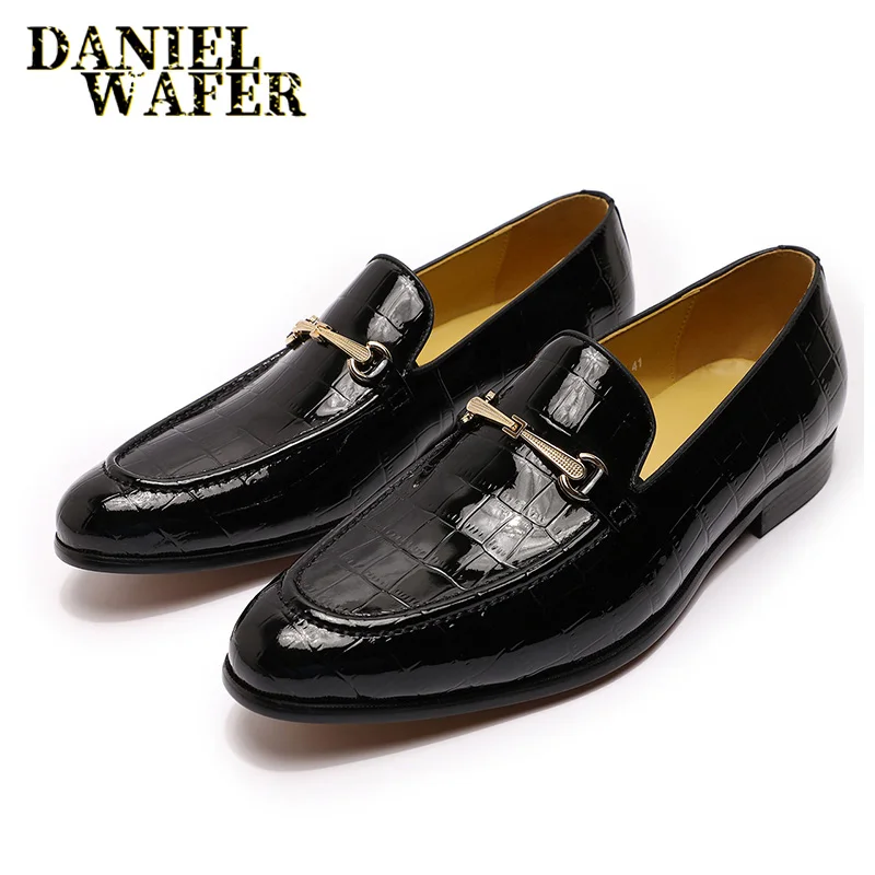 Men's Patent Leather Shoes Moccasin Slip On Loafers Driving Casual Shoes New