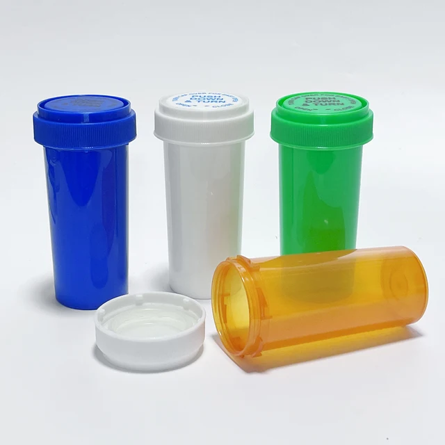 30dr  Child Proof Vials Push Down And Turn Vials Plastic Containers