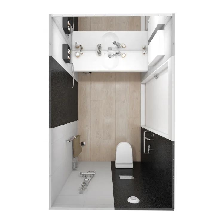 Private Order Sided Glass Modular Prefab Combination Toilet Bath Pods Bathroom Shower Cabin