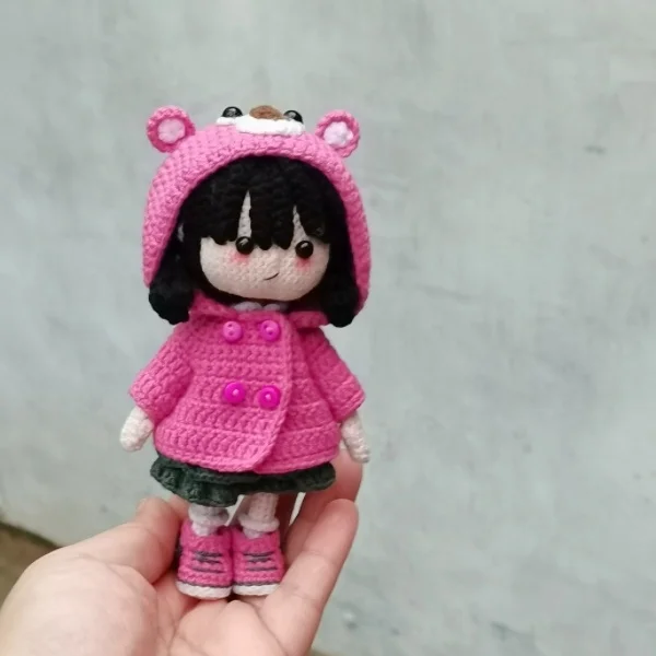 The girl in the rose raincoat Handmade Doll  Baby Toys Amigurumi Baby Toys High Quality