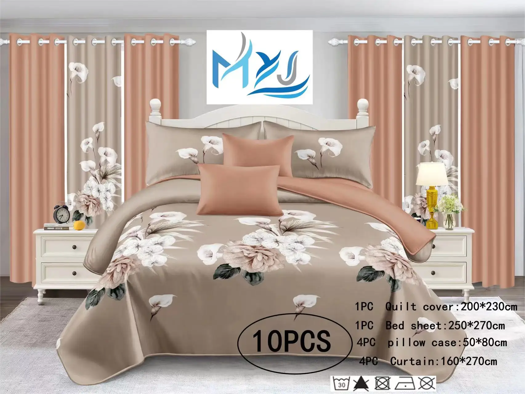 American Styles Sheet Set And Curtain 100 Polyester Bedsheet Set With