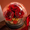 Décoration florale éternelle 3 roses (rouge)
