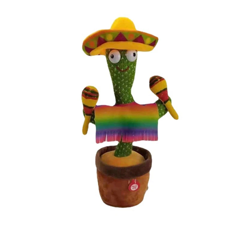 120 Songs + Luminescence + Recording Cactus Plush Toy for Kids Funny Early Childhood Education Toys Electronic Singing Cactus Toy CaCaCook Dancing Cactus 