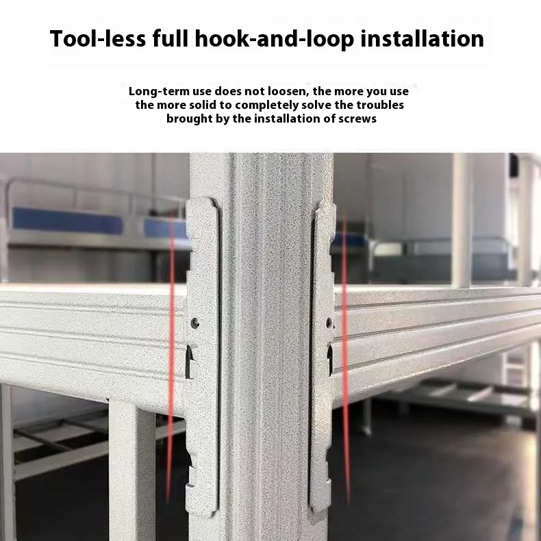 Space Saving Metal Steel Bunk Bed with Double Layer and Non Slip Ladder for Worker Accommodation