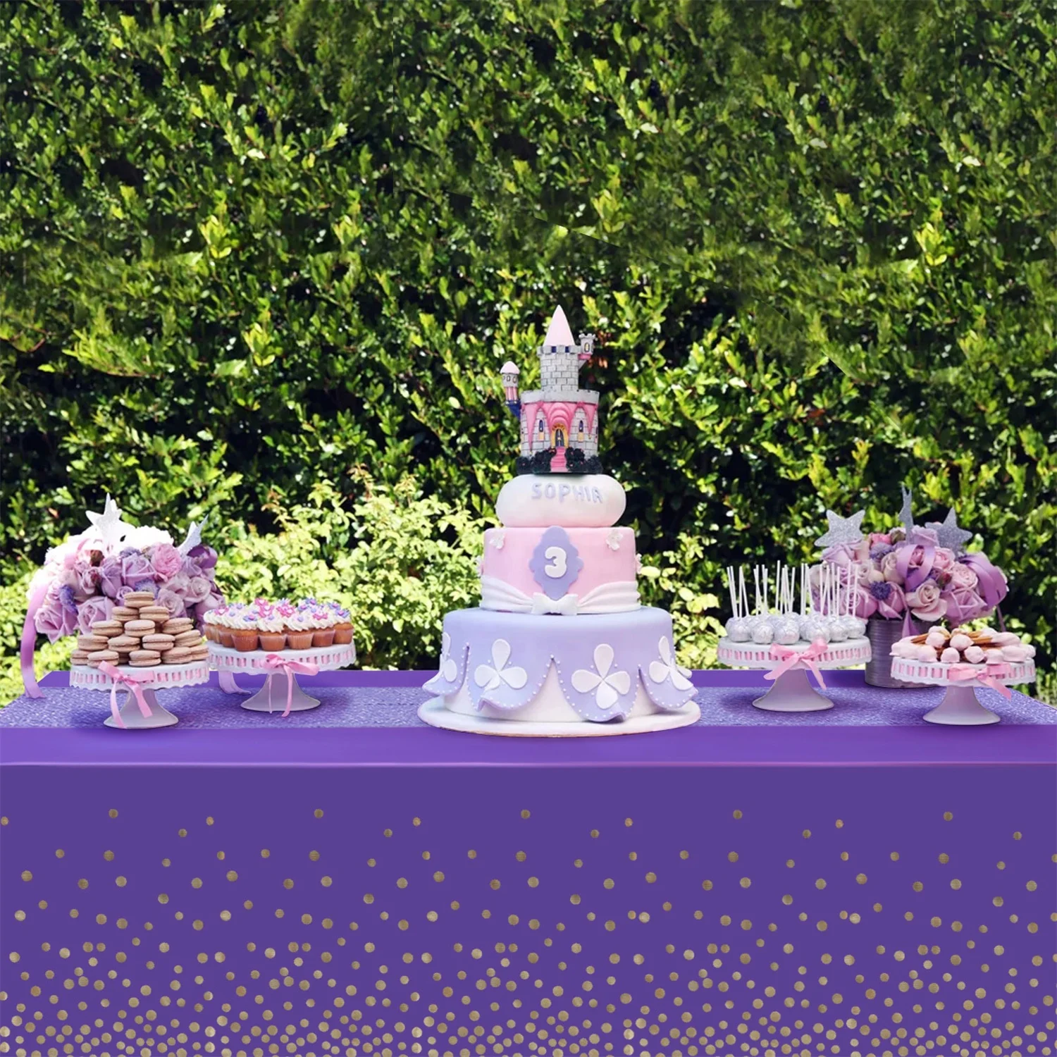 Customized Printed Rectangle Disposable Waterproof and Oilproof Birthday Wedding Party Plastic Tablecloths Table Cover