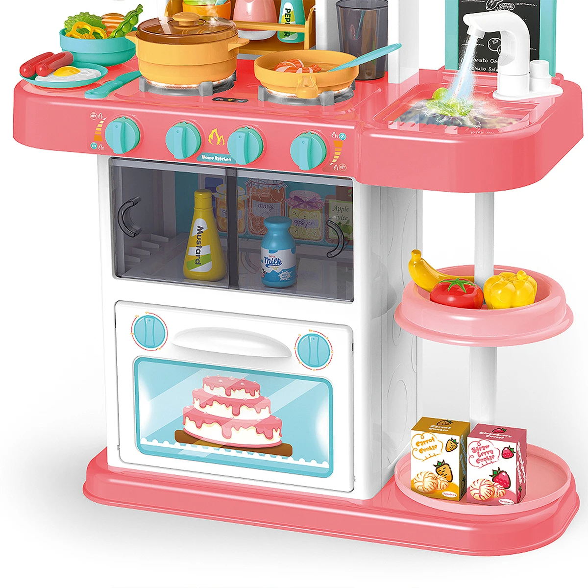 Preschool Kitchen Toy Spraying Mist Kitchen Simulation Cooking Toy Kids  Playing Toy Set