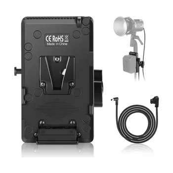 NEEWER V Mount Battery Plate with Super Clamp Mount Pole Holder and D Tap to DC Cable for Continuous Video Lighting Power Supply