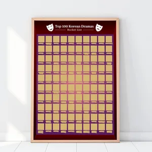 Hot Selling 100 Bucket List Poster 16.5 X 23.4'' 100 K-Dramas Scratch Off Poster for Korean Drama Fans
