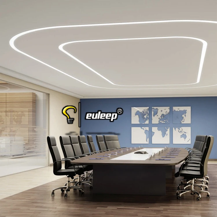 Curved Led Profile Circle Linear Light Customized Diameter Round Chandelier  Led Ring Pendant Lights Gym Garage Circular Lamp