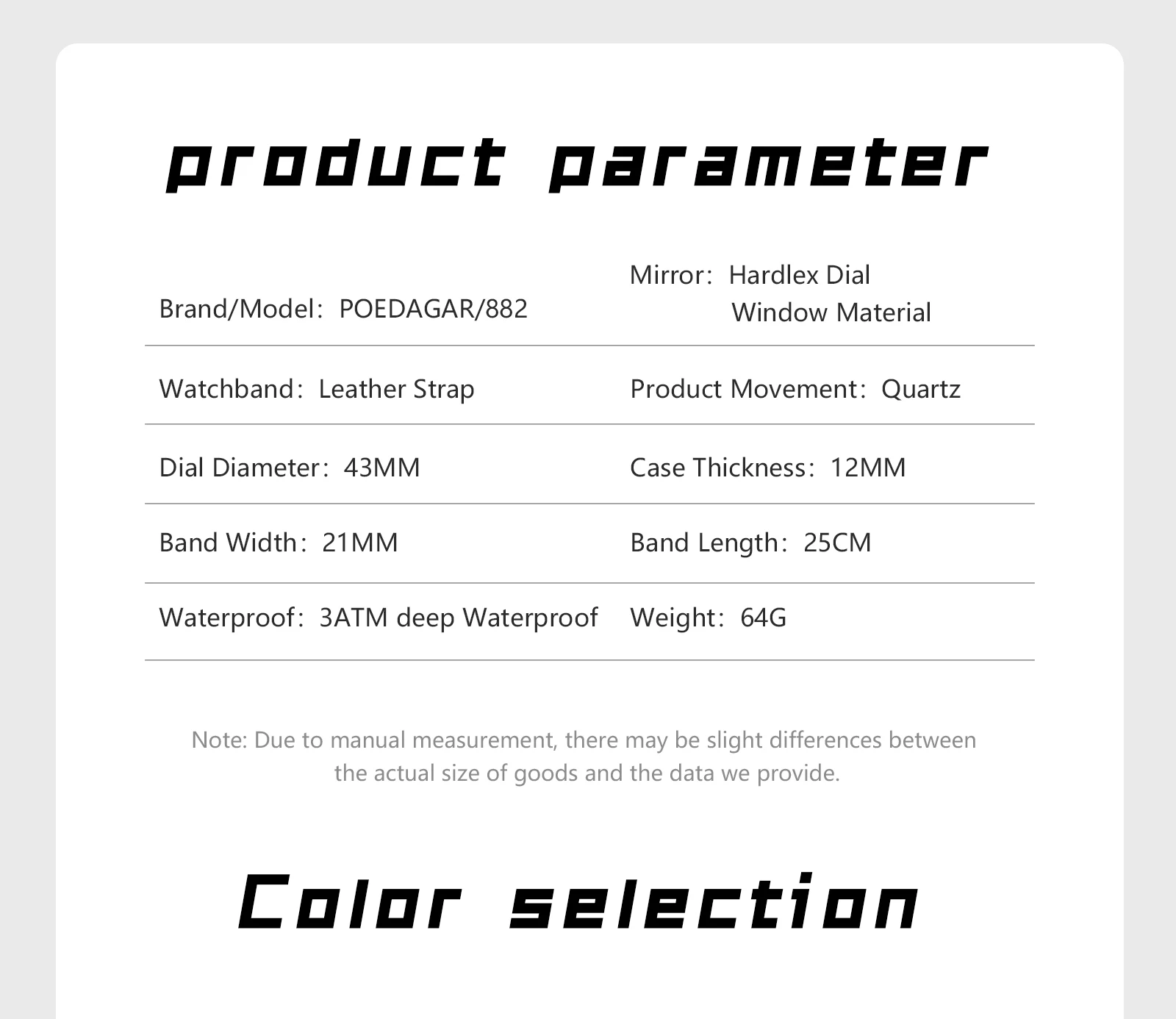 Moon phase Multi Function Quartz watch for Men