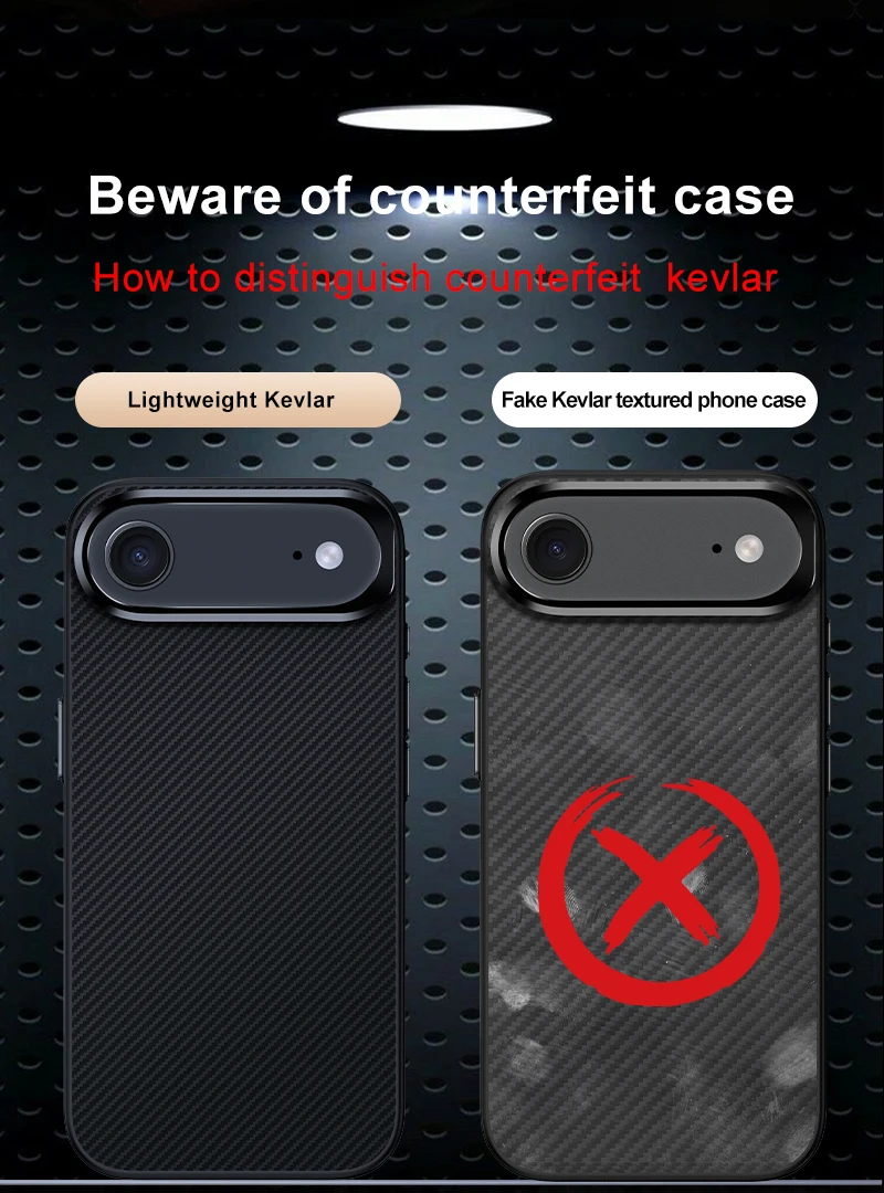 product laudtec aramid fiber phone case strong magnetic camera frame holder business black customized for iphone air 17 pro max sjk1099-4