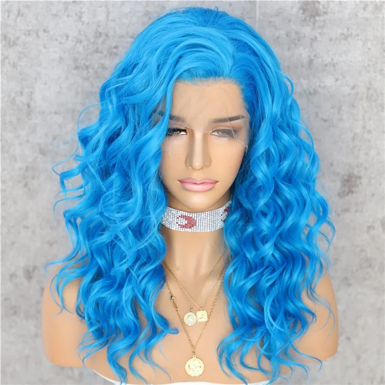 BeautyTown Free Parting Short Curly Heat Resistant Synthetic Lace Front Wig Hair for Human Daily Wear