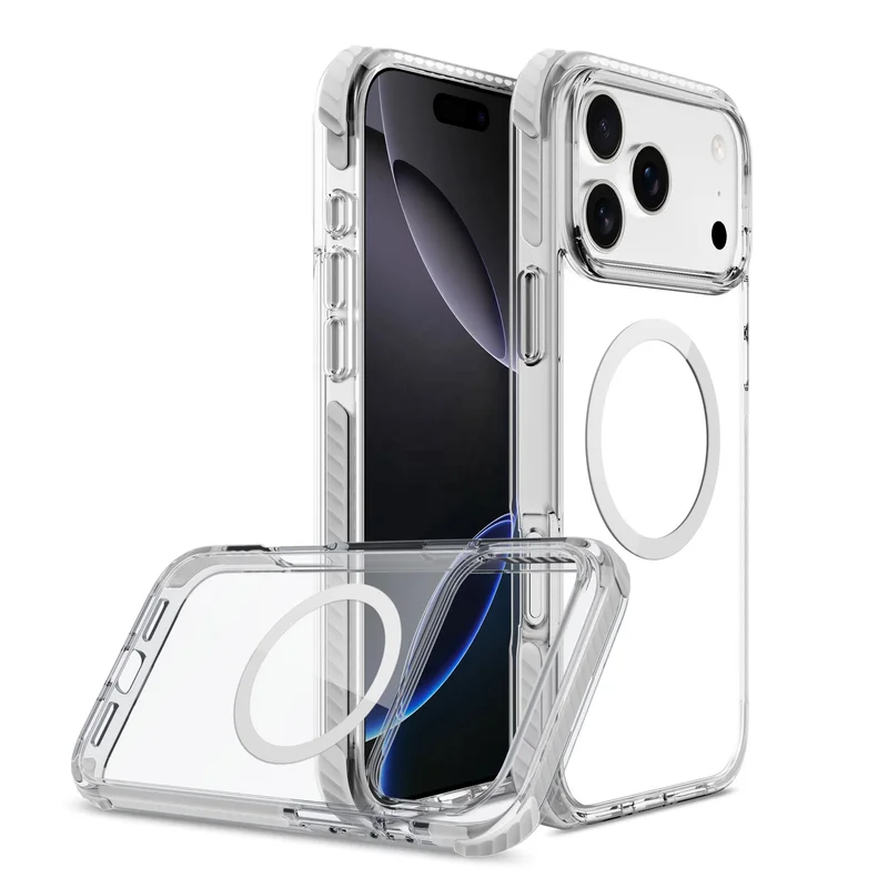 Premium TPE bumper anti-yellowing clear case supporting magnetic charging for iPhone 17