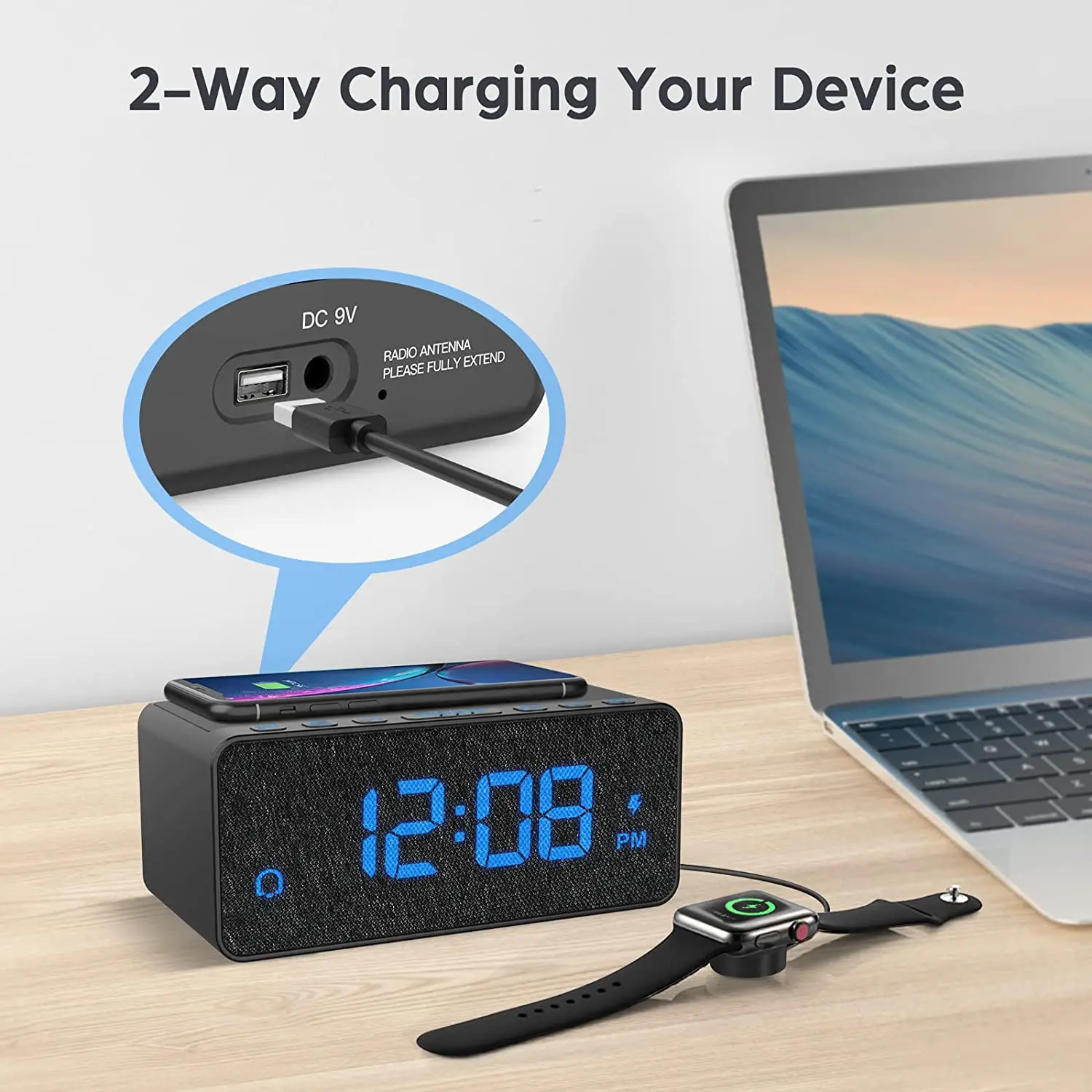 Digital Pll Fm Radio Fast Wireless Charging Alarm Clock Buy Globe