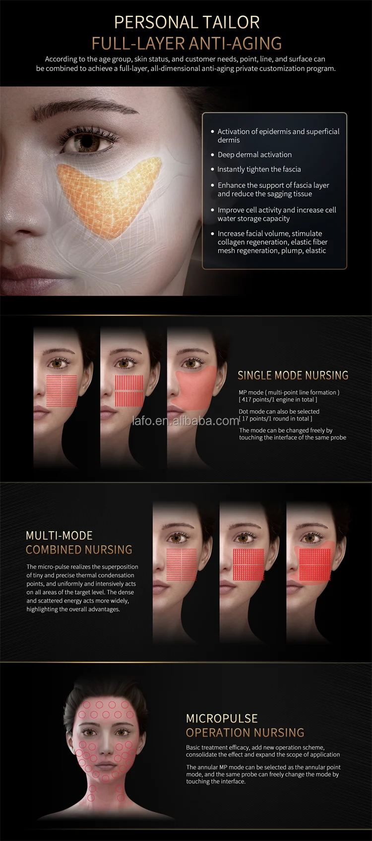 Portable TT Hifu 7D Ultrasound Facial Lift Firming 360 Hifu Anti-Wrinkle Machine 3 handles with 10 cartridges LF-429