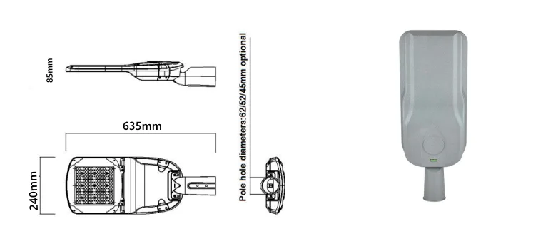 High Bright LED Street Light 3000K-6500K IP66
