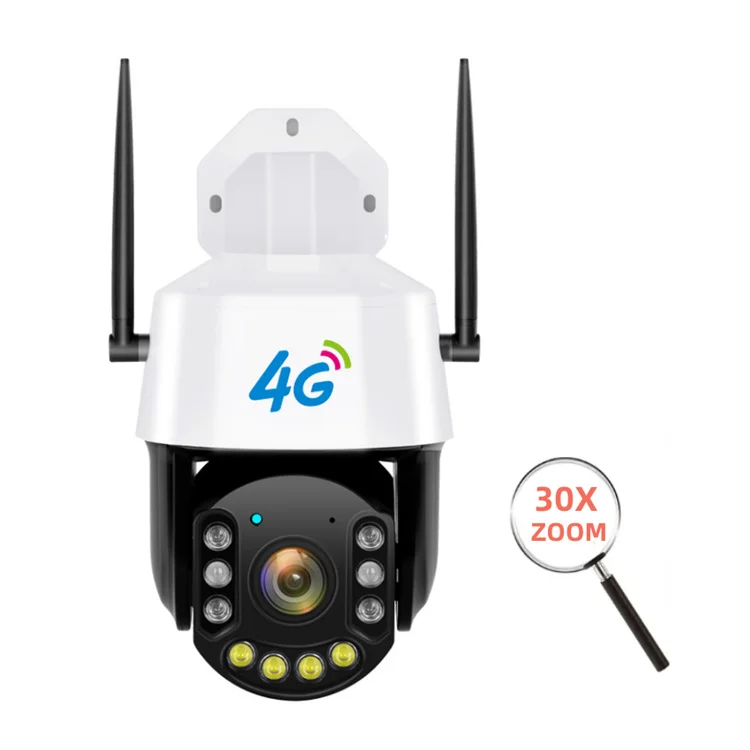 Camhipro 5MP Human Detection AI Auto Tracking 30X Zoom Waterproof Outdoor Wireless Dome PTZ 4G Sim Card CCTV IP Camera