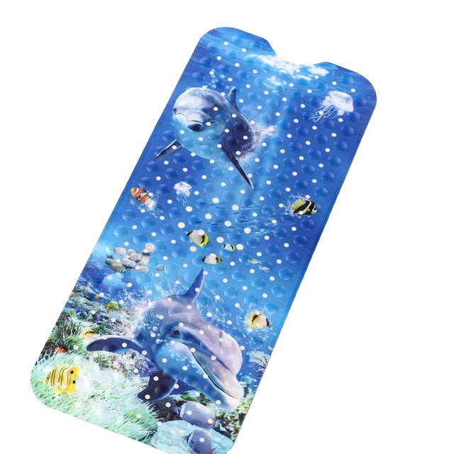 Hot Selling Kids PVC Bath Shower Mat Non-Slip Odorless Suction Cup Printed Design Massage Foot Pad Best Bathroom Product