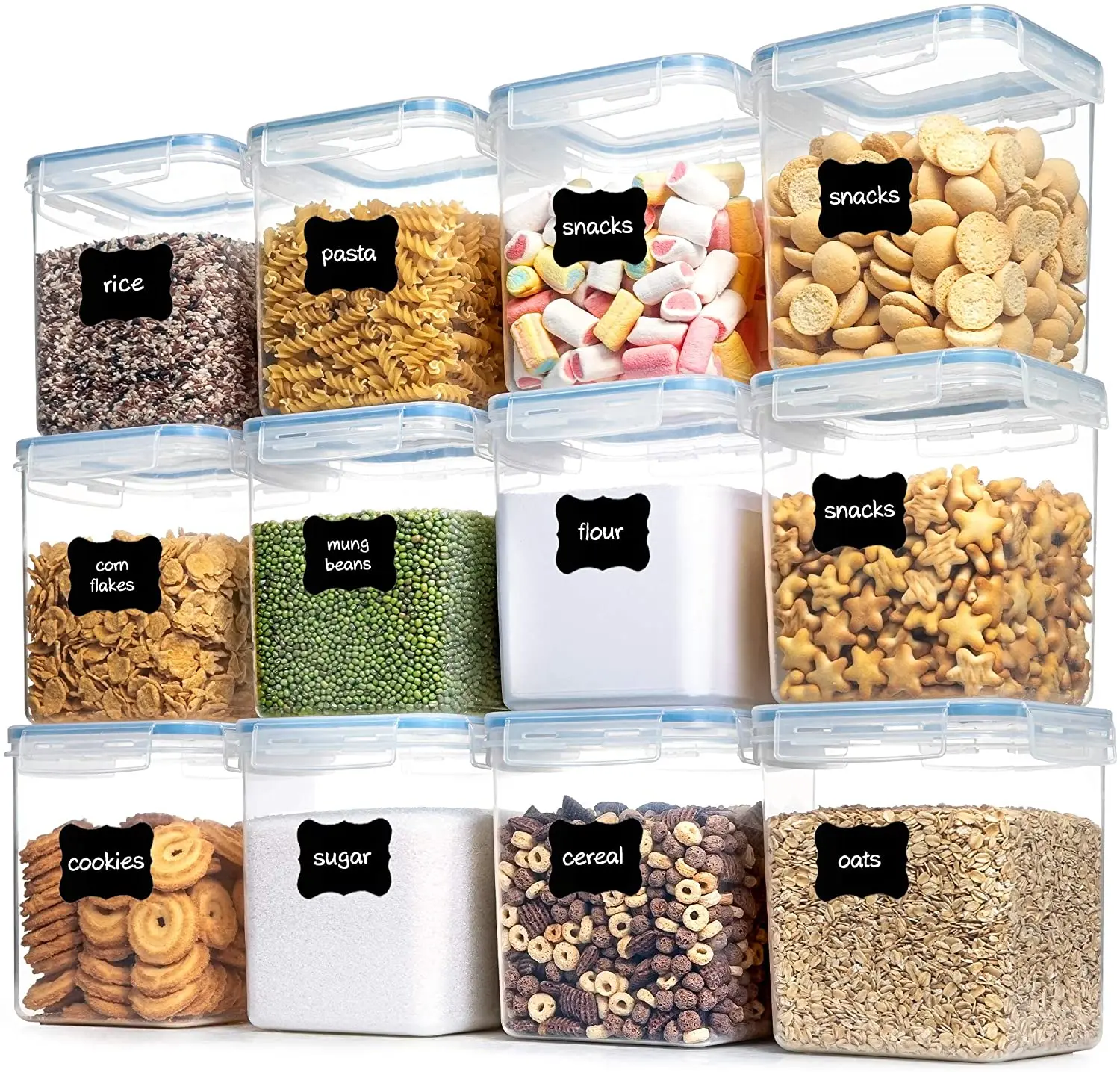 Airtight Food Storage Containers 12 Pieces 2.5L Plastic PBA Free