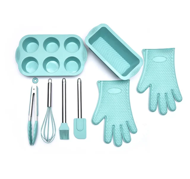 Wholesale 8-Pcs Food-Safe Silicone Baking Mold Set Pastry Pan for Cake and Baking Dishes Essential Cake Tools