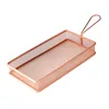 Cesta de malla densa rectangular grande (oro rosa)