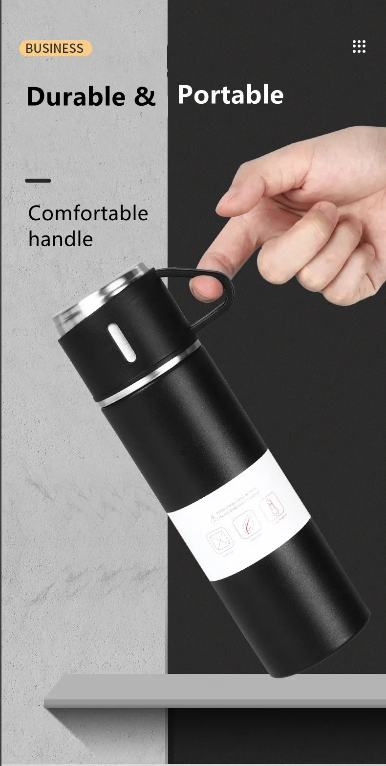 304 stainless steel vacuum thermos water bottle with custom logo for promotion