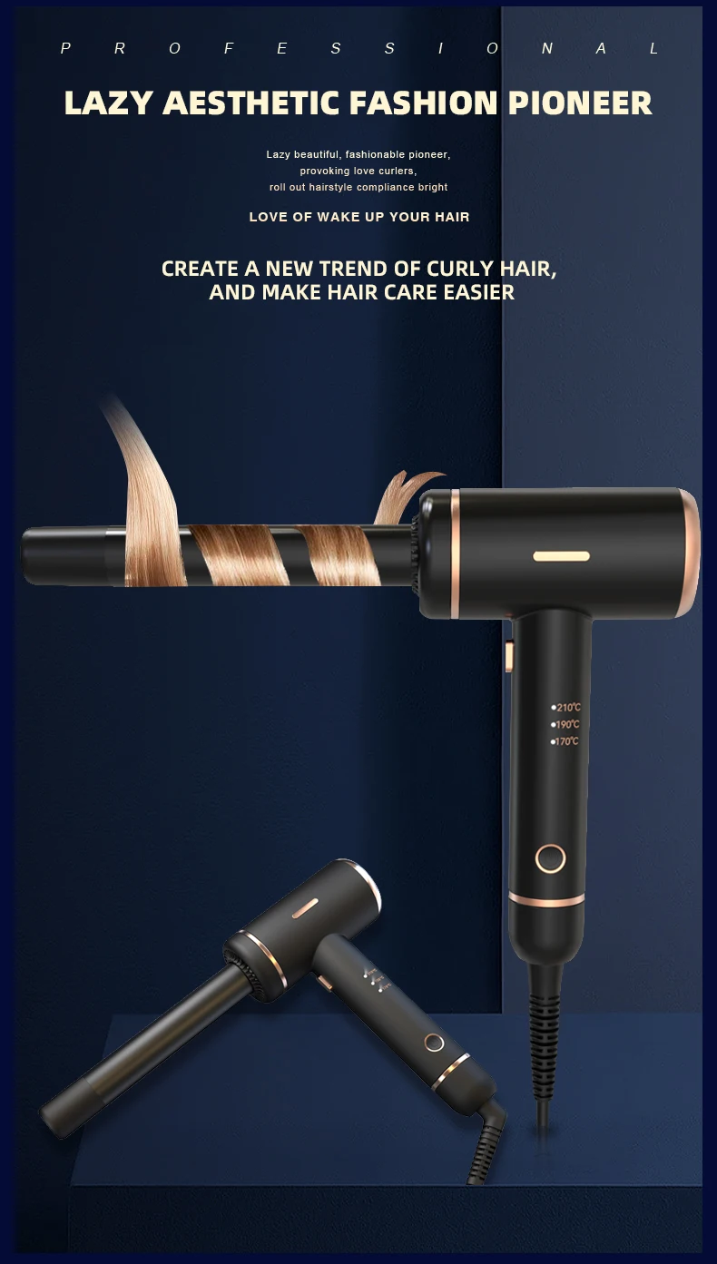 Oem Odm New Design Cool Air Hair With Lcd Display Big Waver Hair Curler