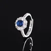 Blue pointed crystal ring
