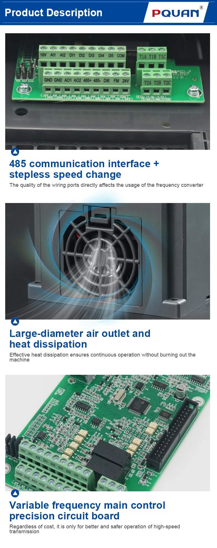 Online Soft Starter Pqzr8-Sz220-T4 Single Phase/Three Phase Versatile Frequency Converter details